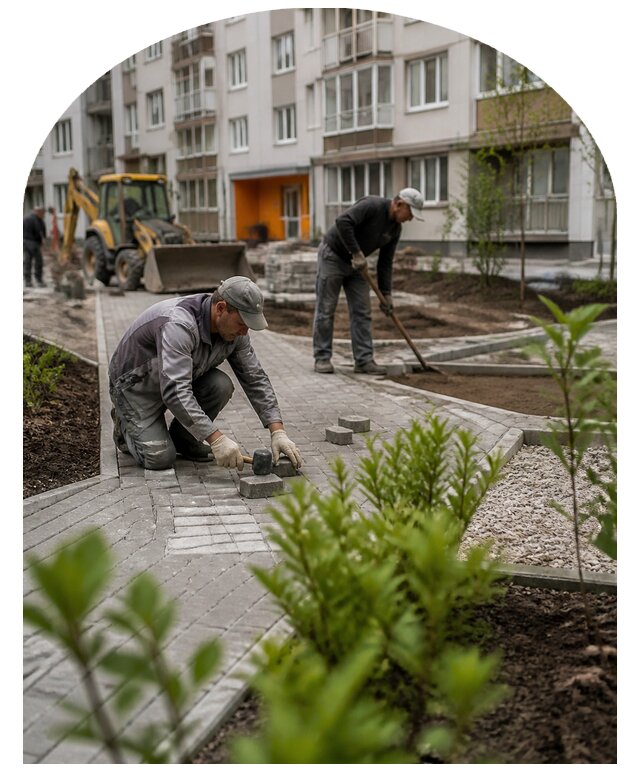 Благоустройство двора многоквартирного дома в Таганроге